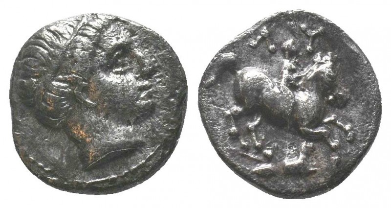 KINGS of THRACE. Lysimachos, as Satrap. 323-305 BC. AR 1/5th Tetradrachm. Amphip...