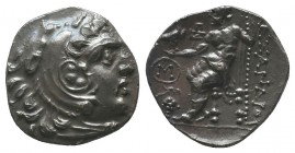 ISLANDS off IONIA, Chios. Circa 290-275 BC. AR Drachm. In the name and types of Alexander III. Head of Herakles right, wearing lion skin / Zeus Aëtoph...