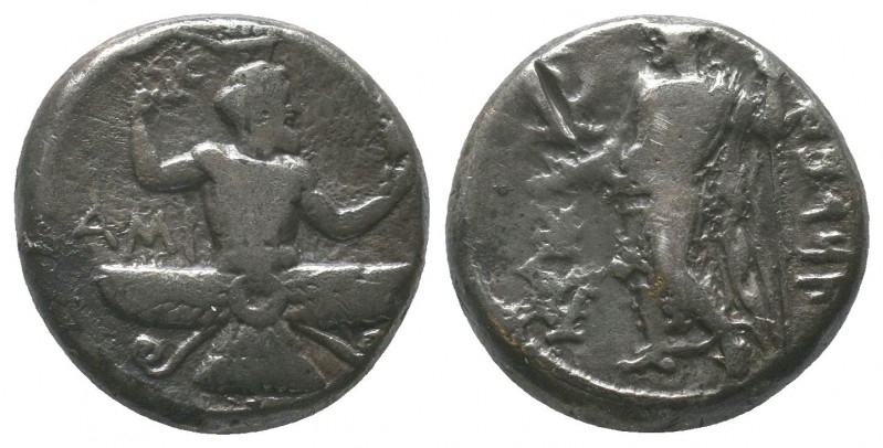 CILICIA, Mallos.Tiribazos, Satrap. 386-380 BC. AR Stater
Ahura-Mazda, body termi...