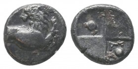 Thrace, Cherronesos. Ca. 400-350 B.C. AR fourrée hemidrachm 

Condition: Very Fine

Weight: 2.20 gr
Diameter: 13 mm