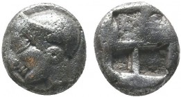 Greek 4th -3rd Century BC. AR Obol

Condition: Very Fine

Weight: 1.30 gr
Diameter: 9 mm