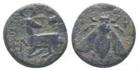 IONIA. Ephesos. Ae (Circa 390-300 BC). 

Condition: Very Fine

Weight: 3.10 gr
Diameter: 15 mm