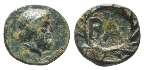 SELEUKID KINGS OF SYRIA. Demetrios I Soter, 162-150 BC. AE???

Condition: Very Fine

Weight: 1.80 gr
Diameter: 14 mm