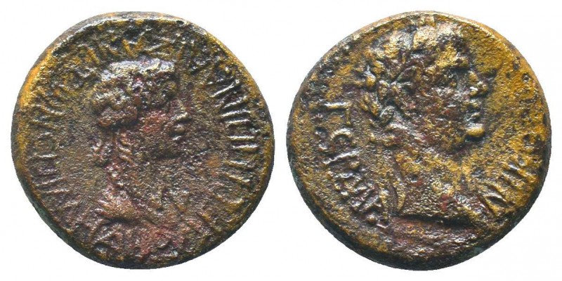 PHRYGIA, Aezanis, Germanicus with Agrippina I under Caligula c. 37-41 AD, AE

Co...