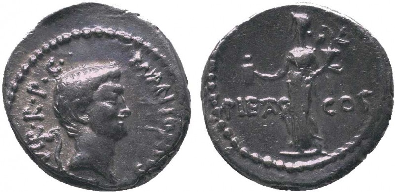 Marcus Antonius. Denarius, mint moving with Marcus Antonius 41, AR 
Description:...