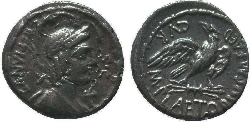 M. Plaetorius M.f. Cestianus. Denarius.
Denarius,. Rome, 67 BC. Obv: Winged bust...