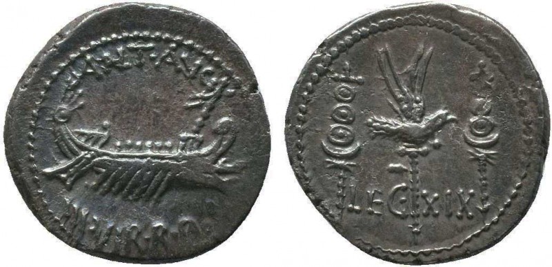 Marc Antony, as Triumvir and Imperator (43-31 BC). AR denarius. Legionary issue,...