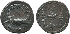 Marc Antony, as Triumvir and Imperator (43-31 BC). AR denarius. Legionary issue, mint moving with Antony in Greece (Aegae or Patrae), 32-31 BC. ANT • ...
