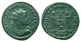 Diocletian Æ Silvered Antoninianus. AD 293-295.

Condition: Very Fine

Weight: 3.40 gr
Diameter: 21 mm