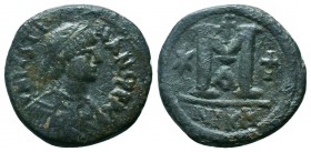 BYZANTINE.Justinian I.527-565 AD, AE Follis. 

Condition: Very Fine

Weight: 13.30 gr
Diameter: 28 mm