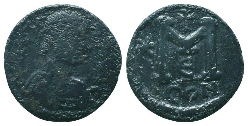BYZANTINE.Justinian I.527-565 AD, AE Half Follis. 

Condition: Very Fine

Weight...