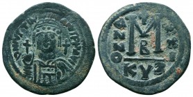 BYZANTINE.Justinian I.527-565 AD, AE Follis. 

Condition: Very Fine

Weight: 19.40 gr
Diameter: 37 mm