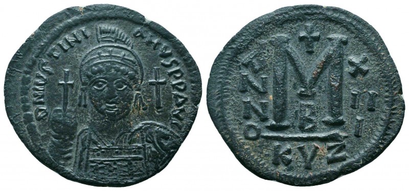 BYZANTINE.Justinian I.527-565 AD, AE Follis. 

Condition: Very Fine

Weight: 21....