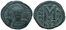 BYZANTINE.Justinian I.527-565 AD, AE Follis. 

Condition: Very Fine

Weight: 21.30 gr
Diameter: 41 mm