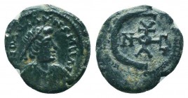 BYZANTINE.Justinian I.527-565 AD, AE Pentanummi

Condition: Very Fine

Weight: 2.50 gr
Diameter: 17 mm