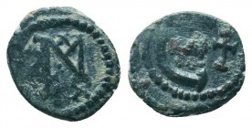 BYZANTINE.Justinian I.527-565 AD, AE Decanummi

Condition: Very Fine

Weight: 1.70 gr
Diameter: 15 mm