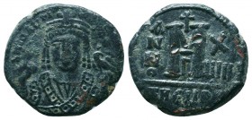 BYZANTINE.Maurice Tiberius, 582-602 AD. AE Follis,

Condition: Very Fine

Weight: 11.40 gr
Diameter: 27 mm
