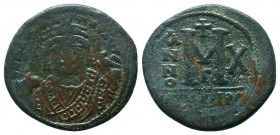 BYZANTINE.Maurice Tiberius, 582-602 AD. AE Follis,

Condition: Very Fine

Weight: 11.40 gr
Diameter: 28 mm