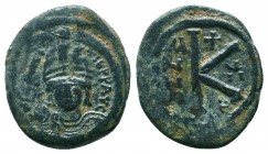 BYZANTINE.Maurice Tiberius, 582-602 AD. AE Half Follis,

Condition: Very Fine

Weight: 7.20 gr
Diameter: 25 mm