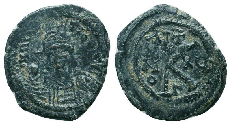 BYZANTINE. Maurice Tiberius, 582-602 AD. AE Half Follis,

Condition: Very Fine

...