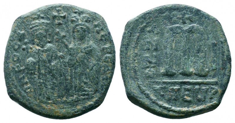 BYZANTINE.Phocas and Leontia. 602-610 AD. AE follis, Antioch mint

Condition: Ve...