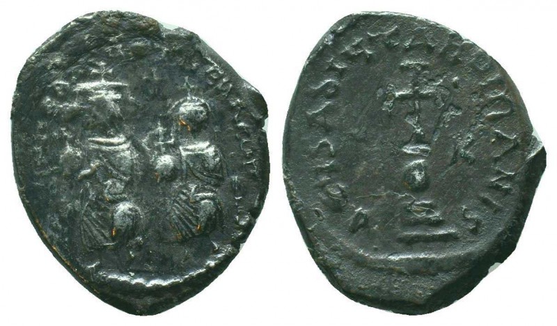 Heraclius, with Heraclius Constantine. 610-641. AR Hexagram . Constantinople min...