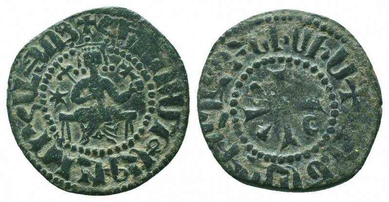 ARMENIA.Hetoum I . 1226-1270. AE Seated Kardez.Sis mint

Condition: Very Fine

W...