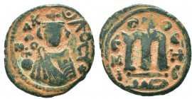 ARAB-BYZANTINE. Circa 685-705 AD. Æ Fals 

Condition: Very Fine

Weight: 3.60 gr
Diameter: 20 mm
