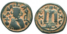 ARAB-BYZANTINE. Circa 685-705 AD. Æ Fals 

Condition: Very Fine

Weight: 4.50 gr
Diameter: 19 mm