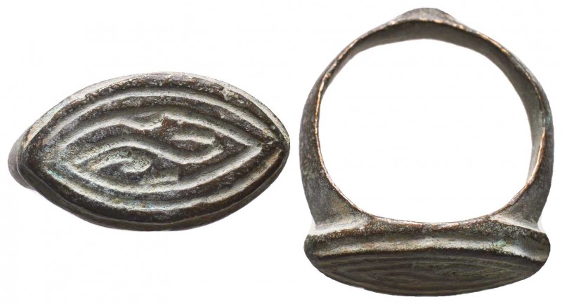 Byzantine Empire, 8th-11th century AD. Beautiful bronze Fertility ring. Evil eye...