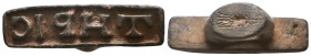 Ancient Rome, 1st-5th century AD. Gorgeous bronze bread-stamp. Lovely emerald-green patina, some original earthen encrustation. Remarkably well preser...