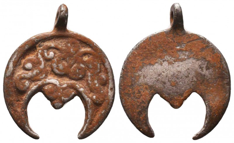 Armenian or Byzantine Silver Decorated Moon Pendant, Circa 5th-7th Century AD.

...