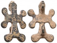 Byzantine Bronze Cross Pendant, Circa 5th-7th Century AD.

Condition: Very Fine

Weight: 6.00 gr
Diameter: 31 mm