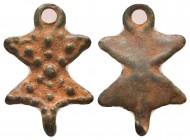 Armenian or Byzantine Bronze Pendant, Circa 5th-7th Century AD.

Condition: Very Fine

Weight: 1.60 gr
Diameter: 23 mm