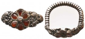 Armenian or Byzantine Silver twisted, precious stone inlaid and Decorated Ring, Circa 5th-7th Century AD.

Condition: Very Fine

Weight: 5.20 gr
Diame...