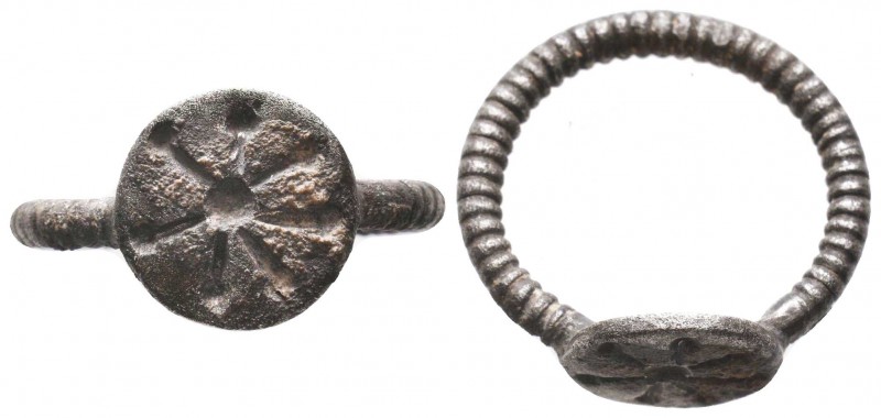 Armenian or Byzantine Silver twisted and Decorated Ring, Circa 5th-7th Century A...