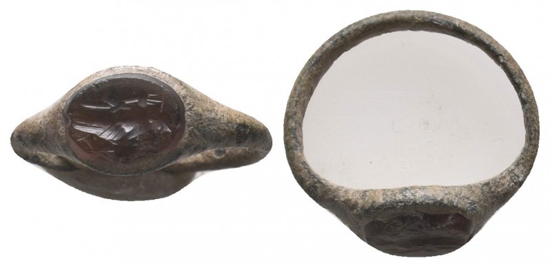 Ancient Rome, 1st-4th century AD. Lovely Ring Bezel Seal Stone inlaid, 

Conditi...