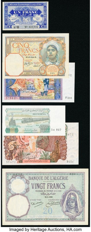 Algeria Group Lot of 11 Examples Very Fine-Crisp Uncirculated. Staple holes pres...