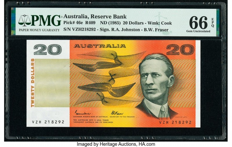 Australia Reserve Bank of Australia 20 Dollars ND (1985) Pick 46e R409 PMG Gem U...