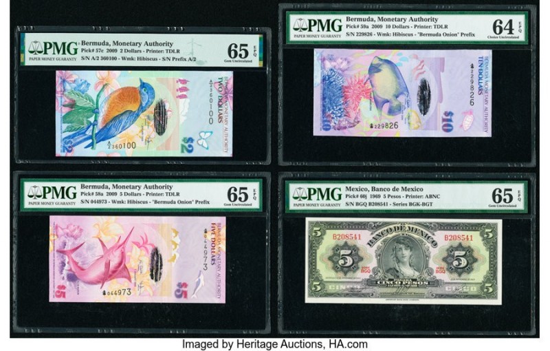 Bermuda Monetary Authority 2; 5; 10 Dollars 1.1.2009 (3) Pick 57c; 58a; 59a Thre...