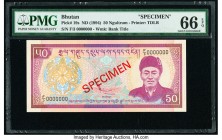 Bhutan Royal Monetary Authority 50 Ngultrum ND (1994) Pick 19s Specimen PMG Gem Uncirculated 66 EPQ. Red Specimen overprints.

HID09801242017

© 2020 ...