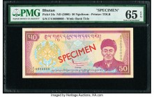 Bhutan Royal Monetary Authority 50 Ngultrum ND (2000) Pick 24s Specimen PMG Gem Uncirculated 65 EPQ. Red Specimen overprints.

HID09801242017

© 2020 ...