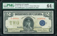 Canada Dominion of Canada $2 23.6.1923 DC-26i PMG Choice Uncirculated 64 EPQ. 

HID09801242017

© 2020 Heritage Auctions | All Rights Reserve