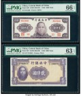 China Central Bank of China 1000; 2000 Yuan 1945; 1946 Pick 290; 307 Two Examples PMG Gem Uncirculated 66 EPQ; Choice Uncirculated 63 EPQ. 

HID098012...