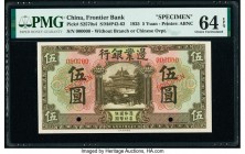 China Frontier Bank 5 Yuan 1.7.1925 Pick S2570s4 S/M#P42-62 Specimen PMG Choice Uncirculated 64 EPQ. Red Specimen overprints; two POCs.

HID0980124201...
