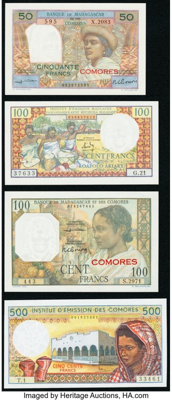 Comoros and Madagascar Group Lot of 7 Examples About Uncirculated-Crisp Uncircul...