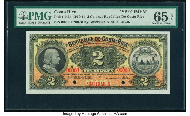Costa Rica Republica de Costa Rica 2 Colones ND (1910-14) Pick 146s Specimen PMG...