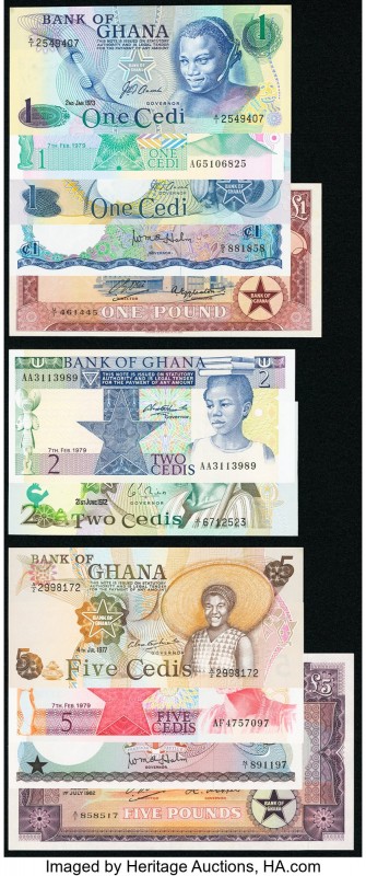 Ghana Group Lot of 21 Examples About Uncirculated-Crisp Uncirculated. The majori...
