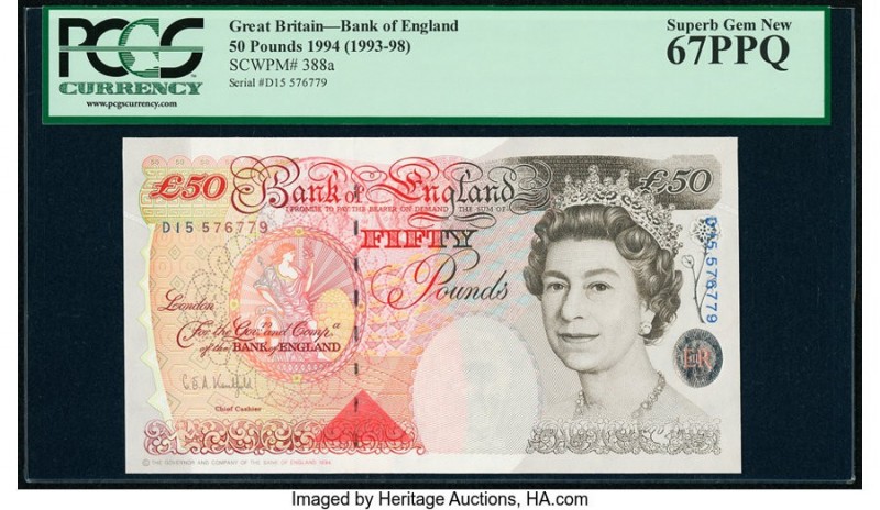Great Britain Bank of England 50 Pounds 1994 (ND 1993-98) Pick 388a PCGS Superb ...