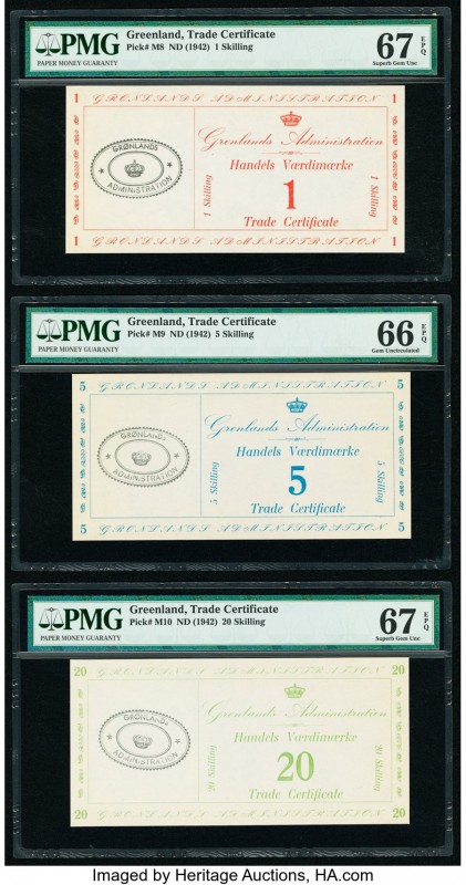 Greenland Trade Certificate 1; 5; 20 Skilling ND (1942) Pick M8; M9; M10 Three E...